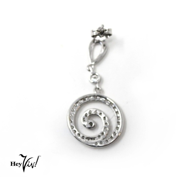 Vintage 80s Dangle Spiral Pierced Rhinestone Earrings New/Old Stock - Hey Viv - Picture 2 of 3